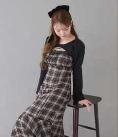 NICE CLAUPショートニット＋マーメイドキャミワンピースセット