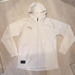 PUMA ホワイトジャージ Lサイズ　フルジップ　パーカー　フード