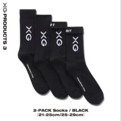 新品⭐︎1足売り⭐︎XG 2-PACK Socks BLACK 21-25cm