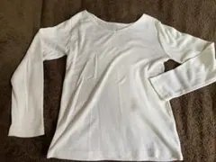 earth カットソー　トップス　リブ　ホワイト　M