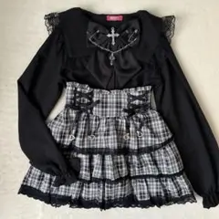 リズリサ はしごリボンツイードティアードスカパン ブラック - メルカリ