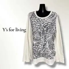 Y's for living コットン 長袖Tシャツ ペイズリー柄 フリーサイズ