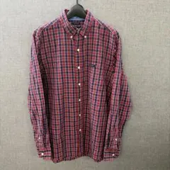CHAPS 長袖シャツ チェック柄 レッド系MサイズSS11