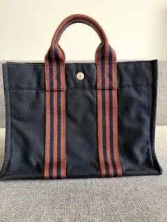 HERMES フールトゥ PM トートバッグ ネイビー ブラウンのサムネイル