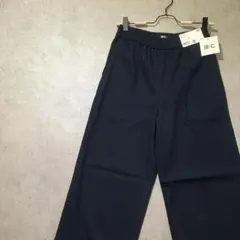 【新品タグ付】UNIQLO : C イージーワイドパンツ ネイビー Sサイズ