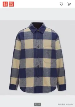 【UNIQLO】ユニセックス　オーバーシャツ ジャケットM チェック柄