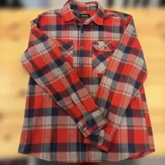 Brixton 長袖 チェックシャツ レッド系 Mサイズのサムネイル