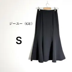 ジーユー GU マーメイドスカート ロング 黒 S レディース サイドファスナー