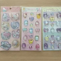 ハローキティ デコレーションシール 3セット ウォーター ストーン