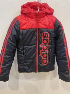 【美品】adidas 赤黒 ダウンジャケット　140サイズ