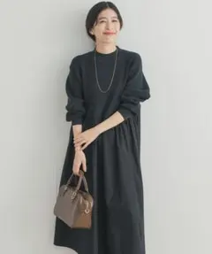 新品◆DOORS◆ニットドッキングワンピース《BLACK》