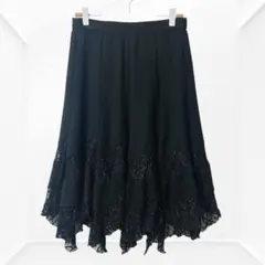 2777☆社交ダンス衣装　レッスンウェア　練習用　レースラメ　ブラック　スカート