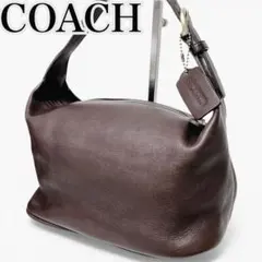 Old Coach Leather Shoulder Bag Darkbrown