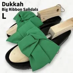 Dukkah デュカ ビッグリボン サンダル グリーン L　24.0のサムネイル