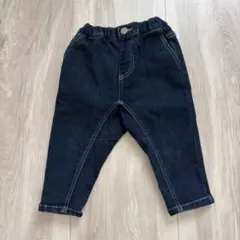 branshes ブランシェス ガーデナーテーパードデニムパンツ 90 美品