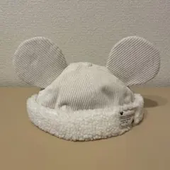ディズニーリゾート　ボアキャップ　もこもこ　帽子　ファンキャップ　ホワイト