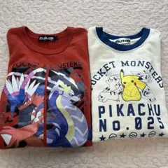 130㎝ ポケットモンスター トレーナー 2枚セット ピカチュウ　ポケモンのサムネイル