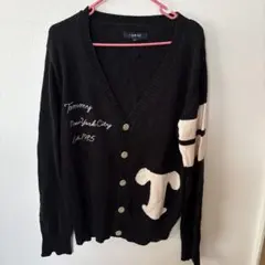 TOMMY ブラック Vネック カーディガン