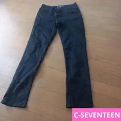 C17 シーセブンティーン ストレッチスキニーパンツ 黒 28 M〜L