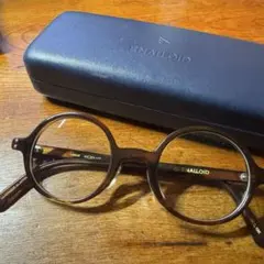 ENALLOID Leaud 44 123-145 ブラウン丸メガネ ケース付き