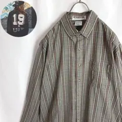 古着 マックレガー チェック柄シャツ マルチカラーライン 茶色 L 長袖