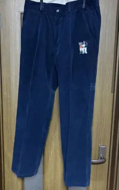 SINA COVA ネイビー コーデュロイパンツ 刺繍デザイン