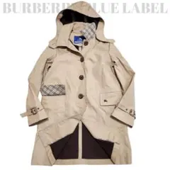 バーバリー フーデッドコート レディースM ノバチェック トレンチ 希少 良品