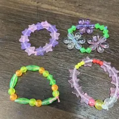 カラフルビーズブレスレット4個