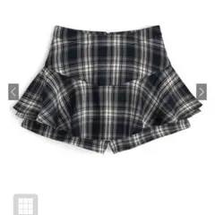 チェック柄フリルスカートパンツks006a