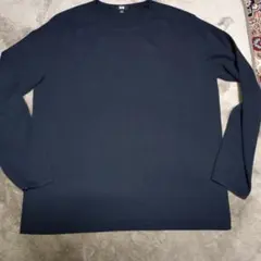 中古 UNIQLO 長袖カットソー 紺 XL