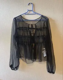 FREAK'S STORE シアーブラウス 長袖 ブラックのサムネイル