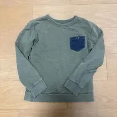 オリーブグリーン トレーナー 140cm デニムポケット