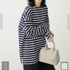 ボーダーゆるチュニック　Chocol raffine robe