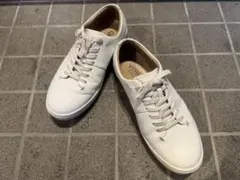 ムーンスター gently 26cm 白 天然皮革の防水レザースニーカー