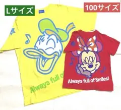 ディズニーリゾート / 親子Tシャツ ドナルド【L】 & ミニー【100】