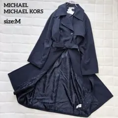 美品 マイケルコース MICHAEL KORS トレンチコート 黒 レオパード