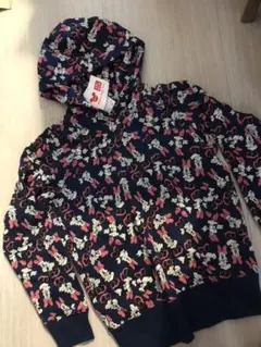 ✖️★新品★タグ付き　ミニー　ミニーマウス　総柄　ネイビー　フード付き　パーカー
