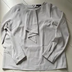 BOSCH リボン付き長袖ブラウスライトグレー