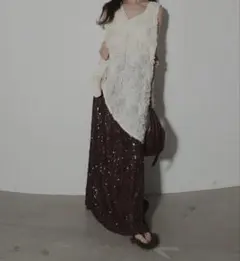 ANDREA&Co. スパンコールフレアスカート