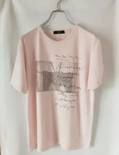 メンズ NICOLE Selection 半袖Tシャツ ピンク ロゴプリント