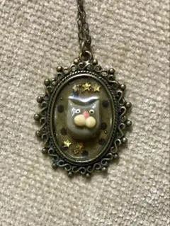 猫モチーフ ネックレス アンティーク調