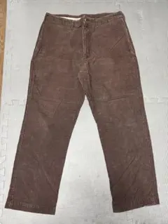 ブラウン コーデュロイ ストレートパンツ