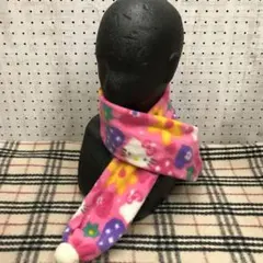 80’s kids Core 古着小物 キティー×花柄　フリースマフラー