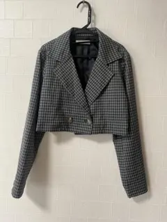 REDYAZEL チェック柄 ショート丈　クロップドジャケット