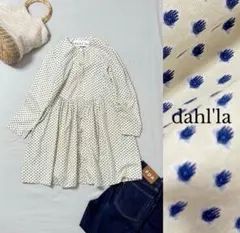 夏 羽織　美品✨dahl'ia ペプラム フラワードット ブラウス フレア 綿のサムネイル