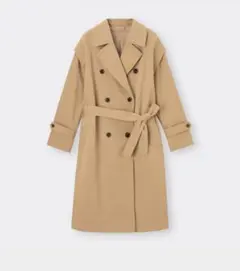 【GU】ベージュ トレンチコート ダブルブレスト