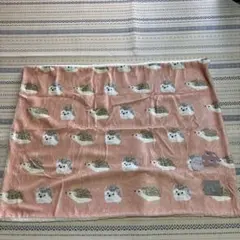 アニマル柄　ハリネズミ　ボア　ブランケット　膝掛け　ピンク　防寒