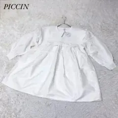 未使用タグ付き PICCIN ピッチン ニット切り替えティアードプルオーバー 白のサムネイル