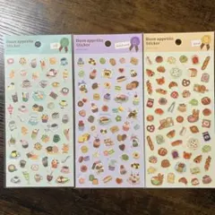 【新品未開封】スイーツステッカー カフェ&ベイクドスイーツ&パンのシール3枚