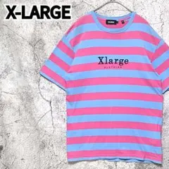 エクストララージ 半袖 ボーダー Tシャツ サイズL 刺繍ロゴ ストリート